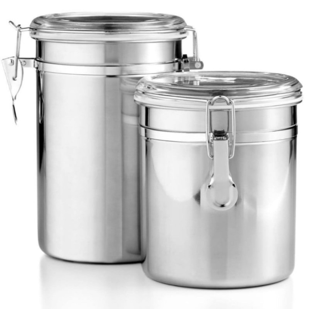 Martha Stewart Set of TWO Food Storage Canisters w/ Airtight Lid 1.5QT &…